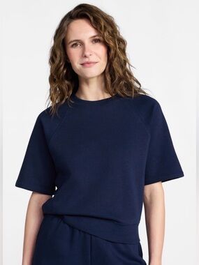 Navy Short-Sleeve Sweatshirt